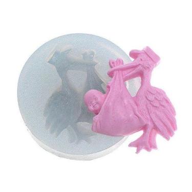 Imagem de Molde de silicone Cegonha com bebê Ref. 193 Flexarte