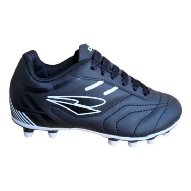 Imagem de Chuteira Dray Infantil Futebol Campo Grama Natural Sintética, 35, Pret