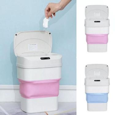 Imagem de Lixeira Sensor Automática Inteligente Retrátil Luxo Cozinha Banheiro 1