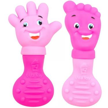 Imagem de Mordedor Bebê MacioKit  Massageador Gengiva Pezinho Mãozinha Infantil 