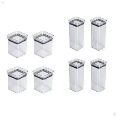 Imagem de Kit  8 Potes Organizador Tempero Herméticos E Empilháveis - Paramount