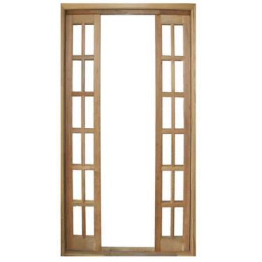 Imagem de Porta Balcão de Correr de Madeira Itaúba Quadriculada Reto Esquadrias 