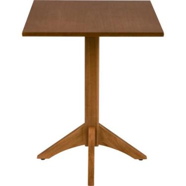 Imagem de Mesa Quadrada em Madeira London Coluna Central Amêndoa 4 Lugares 60 cm