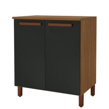 Imagem de Balcão Indekes 6172.11 Monza 80cm 2 Portas Com Tampo, CHUMBO/FREIJO