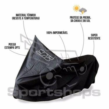 Imagem de Capa Protetora Para Moto 100% Impermeável Spts Tamanho P, Preto