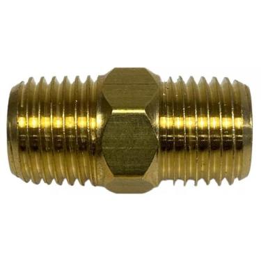 Imagem de Niple Latão Duplo Adaptador Conexão Metal 1/4 X 1/4 Npt - STORE AUTO