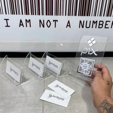Imagem de Kit Placa de Pix com Porta cartão de Visita - Acrílico Transparente e 