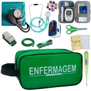 Imagem de Kit Enfermagem Aparelho Pressao Manual Esteto Multi Completo Incoterm,