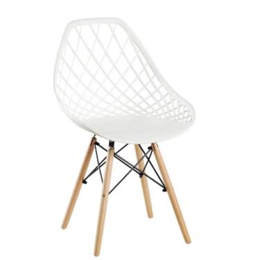 Imagem de Cadeira Clarice Cloe Kaila Madeira Movescan Branca