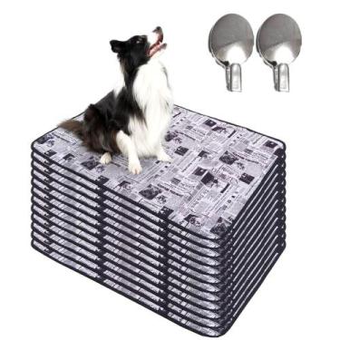 Imagem de Kit com 12 Tapetes Higiênicos 100x70 Jornal com ganchos 200 Lavagens p