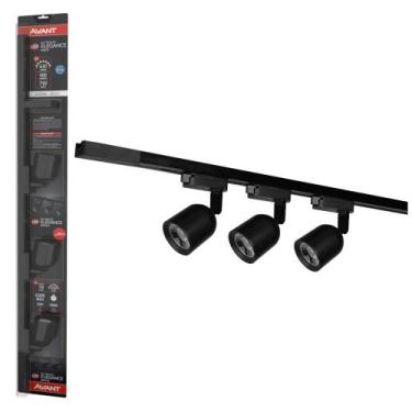 Imagem de Kit Trilho Elegance Preto 3x7w 6500k Avant - AVANT LPS DISTRIBUIDORA M