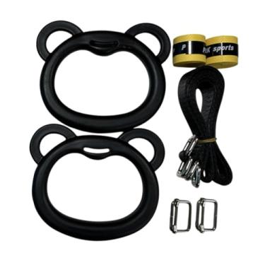 Imagem de Dynwave Argolas de ginástica Argolas de exercícios de flexão para crianças e adultos Acessório de barra Argolas de ginástica auxiliares de elevação práticas