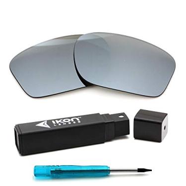 Imagem de IKON LENSES Substituição polarizada compatível para óculos de sol Oakley Twoface (OO9189) - Espelho prateado (Polarizado)