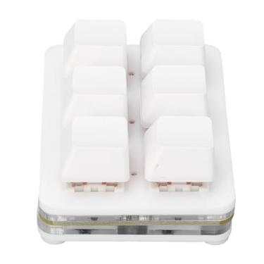 Imagem de Teclado de Jogo Mecânico Personalizável 6 Teclas Interruptor Vermelho Pequeno USB Com Fio DIY para Escritório de Jogos (Branco)