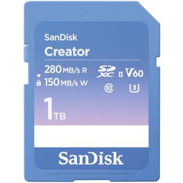 Imagem de SanDisk Cartão SD UHS-II Creator de 1 TB, velocidades de leitura de até 280 MB/s, para câmeras DSLR e sem espelho, 4K UHD, vídeo 6K, V60, 1 mês de Adobe Creative Cloud incluído - SDSDXEP-1T00-GNCIS