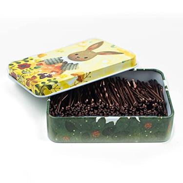 Imagem de Mini grampos de cabelo marrom com capa fofa, 200 quilates de 3,5 cm, grampos pequenos para pães, grampos de cabelo premium para crianças, meninas e mulheres, ótimo para todos os tipos de cabelo