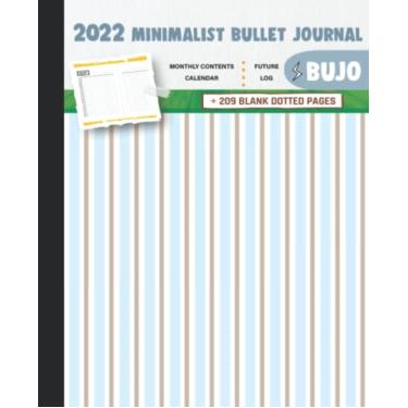 Imagem de 2022 Minimalist Bullet Journal/BUJO with Vertical Lines in Colors Gray, White And Blue Sky Cover: Basic Bujo | Classic Bullet Journal Help You ... And Dotted Pages | 240 Pages | 7.5 * 9.25