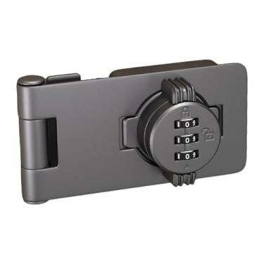 Imagem de Ｂｅｓｇａ Fechadura de combinação de armário com parafuso, trava giratória com senha, trava de armário sem chave para galpão ao ar livre, porta de animais de, Cinza