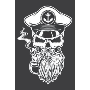 Imagem de Captain Skull Beard Bearded Sailor Navigator Skipper: Daily Planner - Undated Daily Planner for Staying on Track (6" x9")