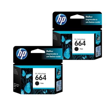Imagem de Kit com 2 Cartuchos Hp 664 Preto - F6V29AB - Original