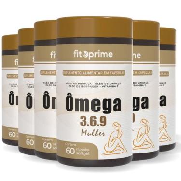 Imagem de Kit 6 Ômega 3-6-9 Mulher Prímula Linhaça Borragem Vitamina E 60 Cápsul