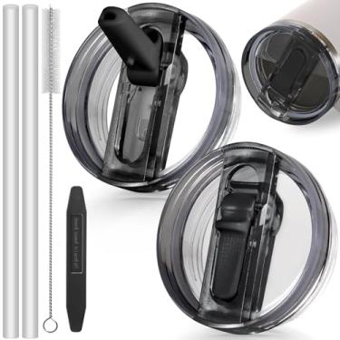 Imagem de ANTAND Pacote com 2 tampas flip à prova de vazamento com canudo para acessórios Stanley Cup de 1,134 g, substituição de tampas sem derramamento 1,134 g para Stanley ProTour, tampa de substituição de