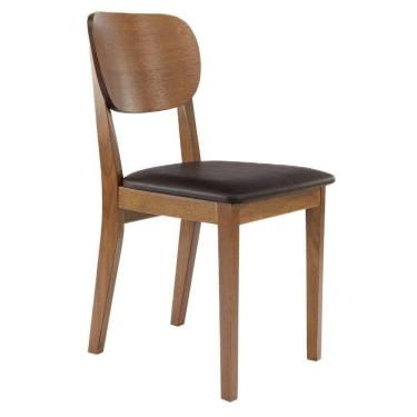 Imagem de Cadeira Madeira Tramontina Bahia Tauarí Amêndoa Estofado Café Tramontina