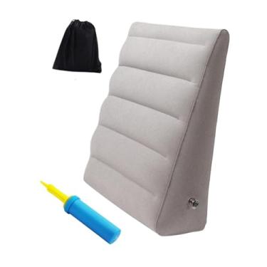 Imagem de WeiLaiKeQi Travesseiro de cunha inflável inflação rápida e deflação da perna leve suporta travesseiro de cunha com bomba para acampamento em casa, com Saco de Armazenamento