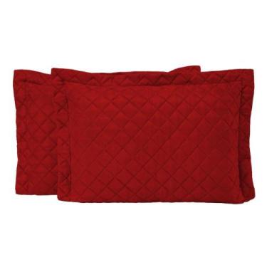 Imagem de Porta Travesseiro Matelado Vermelho Casaborda 2 Peças, Vermelho