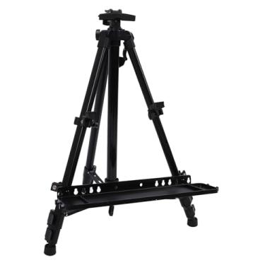 Imagem de Pintura de Arte Artista de Cavalete, Craqueada de tripé de Ferro, Cavalete Ajustável Com Saco de Transporte para o Desenho do Piso Superior de Mesa Exibindo, Altura do ângulo