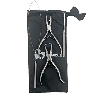 Imagem de MIRACLE Conjunto de alicate de extensão de cabelo com microanel – alicate removedor e fecho de contas com fio e gancho para miçangas – Kit profissional de microlink, nano anel e extensão de contas