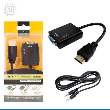 Imagem de Conversor Adaptador Hdmi Para Vga Com Áudio P2 - HIT