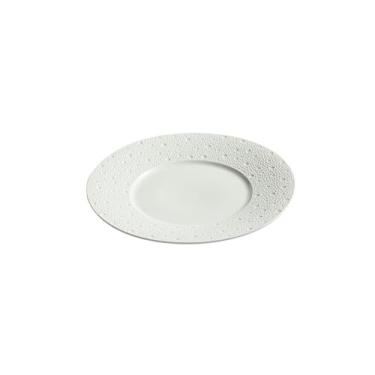 Imagem de Prato de comida ocidental criativo e personalizado, prato redondo doméstico de cerâmica - prato raso branco pérola de 28 cm