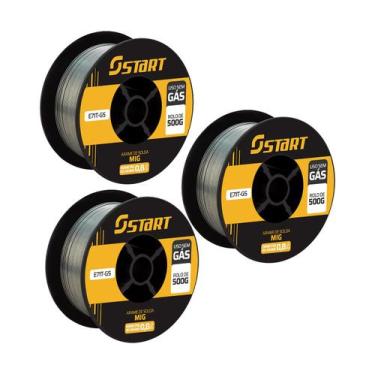 Imagem de Arame Para Solda Mig Uso Sem Gás 0.8mm - Kit 3 Rolos De 0.5kg E71t-gs 