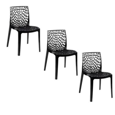 Imagem de Oficial Webshop - Kit 3 Cadeiras de Jantar Oficial Gruvyer Preto