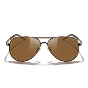 Imagem de MERRY'S Óculos de sol masculinos polarizados, armação inquebrável UV400 S8513, Brown Frame/Brown Bridge/Brown Lens