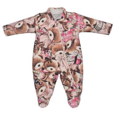 Imagem de Macacão Bebê Menina Molecotton Estampa Urso Marrom Upi Uli, P
