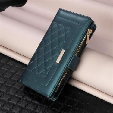 Imagem de HJZSZX Para Samsung A23 (4G 5G) Crossbody Couro Zíper Carteira Cartão Telefone Capa Cordão Capa (Para Samsung A23 (4G 5G)/verde)