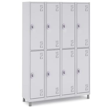 Imagem de Locker de Aço 8 Portas Grandes W3 Guarda Volume Cinza - 10002
