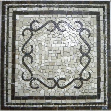 Imagem de Piso Em Mosaico Romano Volute In Quadrato Tamanho 70cm