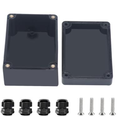 Imagem de Otdorpatio Project Box ABS Preto Caixas Elétricas IP67 Caixa Impermeável Externa Caixa de Junção Eletrônica Caixa de Alimentação com Glândulas de Cabo para Projeto DIY 3,9 x 2,7 x 2 polegadas (100 x