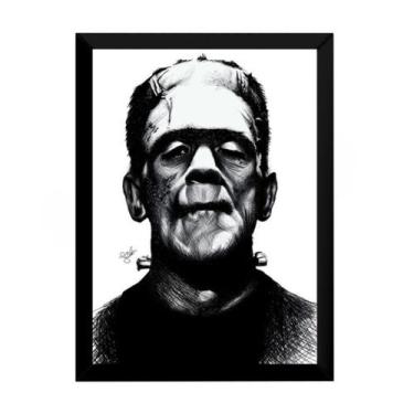 Imagem de Quadro Arte Desenho Cinema Cult Frankenstein Monstro 42x29cm - Fanarte