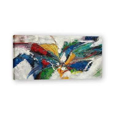 Imagem de The Fusion Between Lines Flower Canvas Wall Art Abstrata Floral Pintura Moderna Blooming Bouquet Imagem Impressa 160 x 80 cm