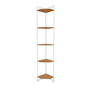 Imagem de Estante De Canto 5 Prateleiras 202 Cm Li022 Canela Branco Kpb
