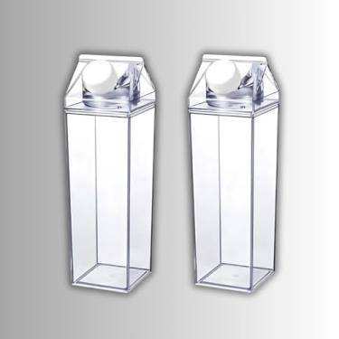 Imagem de Kit 2 Garrafas De Acrilico 1 Litro Agua, Leite, Suco Coquiteís Pratco, Resistente Tampa Rosqueavel Qualidade Porta Da Geladeira