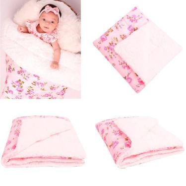 Imagem de Coberdrom Edredom com Sherpa para Bebê Floral 1 Peça - Amora Enxovais,