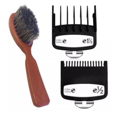 Imagem de kit Escovinha P/ Barba Cerdas Naturais + Pentes Especiais - Leste Capa