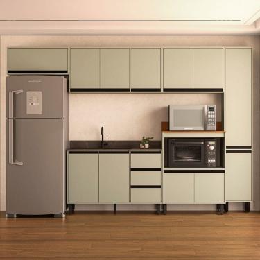 Imagem de Cozinha Completa Koya 12 Portas 3 Gavetas 40250032 Verde Oliva - Politorno