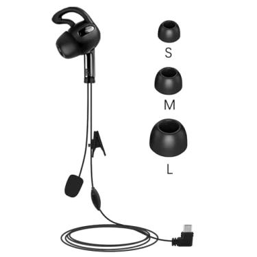 Imagem de GaiRen Fone de ouvido de árbitro PPT com interface USB C, fone de ouvido com botão de apertar para falar para 4º oficial, fone de ouvido adequado para rádio intercomunicador de futebol V6 V4 FBIM