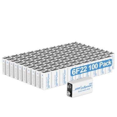 Imagem de Baterias 9 V 9 V Super Heavy Duty 6F22 Mn1604 Bateria de Zinco Carbono para Alarmes de Fumaça Detector de Fumaça 100 Unidades (pacote com 1)